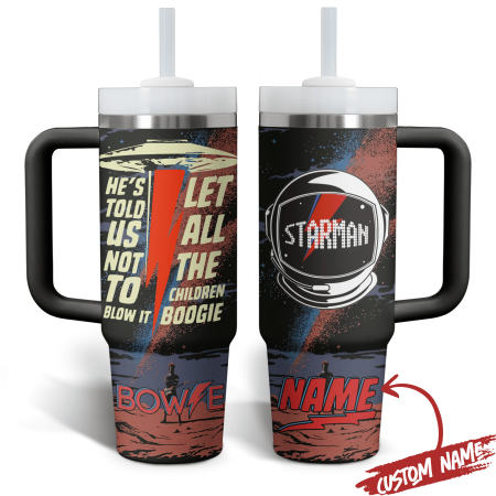David Bowie Music Custom Stanley Quencher 30oz or 40oz Stainless Steel Tumbler With Handle HG