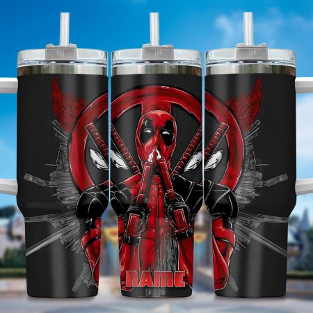 Deadpool Wolverine Movies Custom  Quencher 40oz Stainless Steel Tumbler With Handle HG With Handle