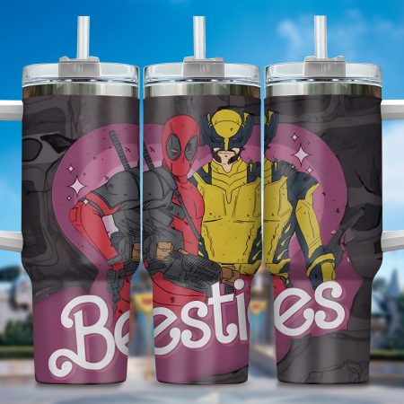 Deadpool Wolverine Movies Custom  Quencher 40oz Stainless Steel Tumbler With Handle HG With Handle