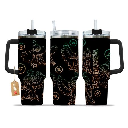 Decidueye Pokemon Anime Custom Stanley Quencher 30oz or 40oz Stainless Steel Tumbler With Handle HG
