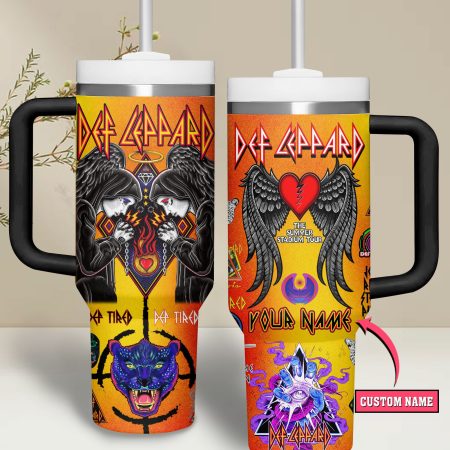 Def Leppard Music Custom Quencher Stainless Steel Custom Quencher 30oz or 40oz Stainless Steel Tumbler With Handle HG