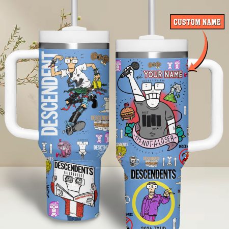 Descendents Music Custom  Quencher 40oz Stainless Steel Tumbler HG With Handle