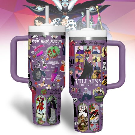 Disney Villains Cartoon Custom  Quencher 40oz Stainless Steel Tumbler HG