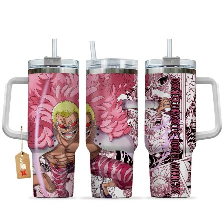 Donquixote Doflamingo One Piece Anime  Custom Quencher 30oz or 40oz Stainless Steel Tumbler With Handle HG