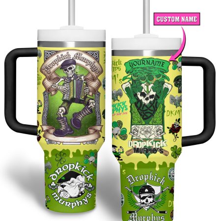 Dropkick Murphys Music Custom Stanley Quencher 30oz or 40oz Stainless Steel Tumbler With Handle HG