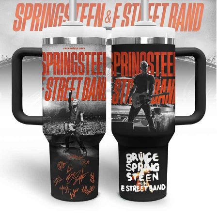 E Street Band Music Custom Quencher Stainless Steel Custom Quencher 30oz or 40oz Stainless Steel Tumbler With Handle HG