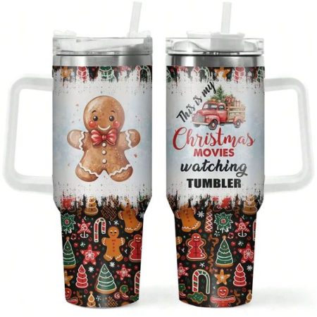 Festive Christmas & Holiday Quencher  30oz or 40oz Stainless Steel Tumbler With Handle HCA