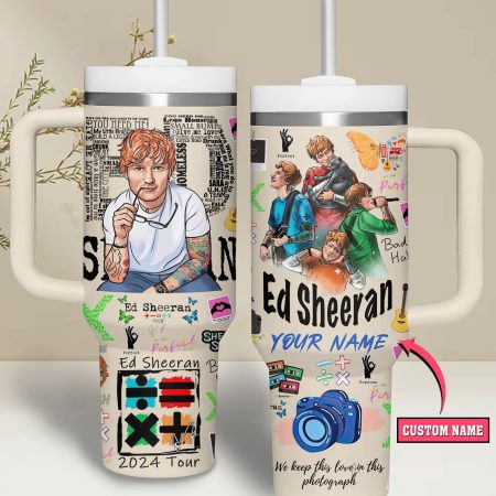 Ed Sheeran Music Custom Quencher Stainless Steel Custom Quencher 30oz or 40oz Stainless Steel Tumbler With Handle HG