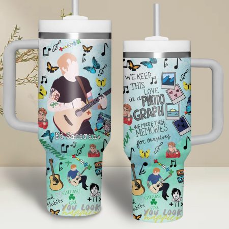 Ed Sheeran Music Custom Stanley Quencher 30oz or 40oz Stainless Steel Tumbler With Handle HG With Handle