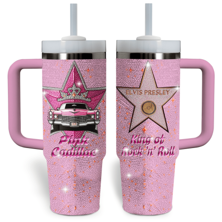 Elvis Presley Music Custom Stanley Quencher 30oz or 40oz Stainless Steel Tumbler With Handle HG