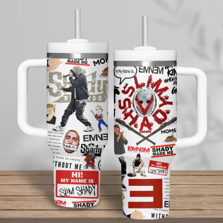 Eminem Music Custom Stanley Quencher 30oz or 40oz Stainless Steel Tumbler With Handle HG