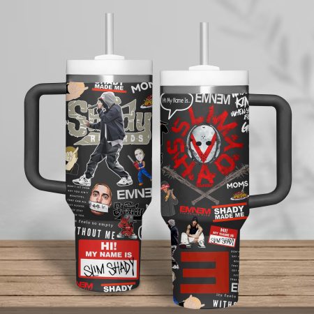 Eminem Music Custom Stanley Quencher  30oz or 40oz Stainless Steel Tumbler With Handle HG Stainless Steel Tumbler With Handle