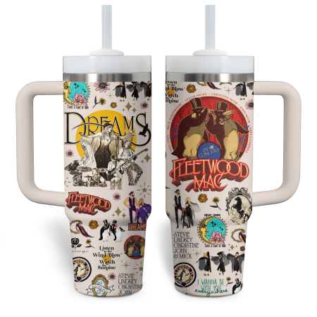 Fleetwood Mac Music Custom Stanley Quencher 30oz or 40oz Stainless Steel Tumbler With Handle HG