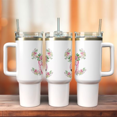 Floral Flamingo Custom Stanley Cup 40 oz 30 oz Tumbler With Handle HG