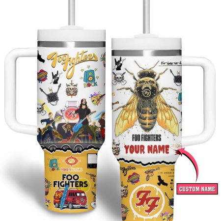 Foo Fighters Music Custom  Quencher 40oz Stainless Steel Tumbler HG With Handle