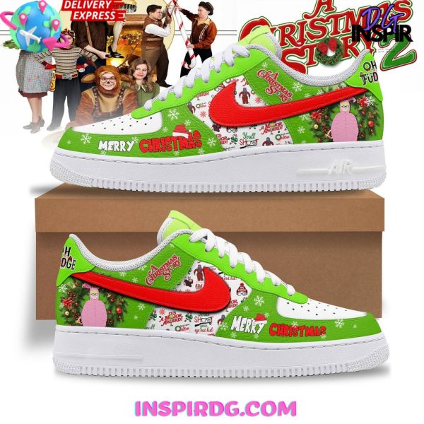 A Christmas Story Merry Christmas Limited Nike Air Force 1 A Christmas Story Merry Christmas Air Low-Top Sneakers Shoes For Men And Women