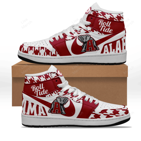 Alabama Crimson Tide AJ1 High Sneakers Shoes For Men And Women