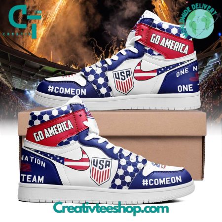 America Soccer Team AJ1 High Sneakers Shoes For Men And Women
