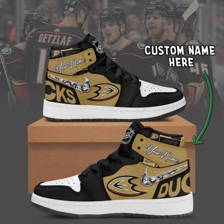 Anaheim Ducks AJ1 High Sneakers Shoes For Men And Women