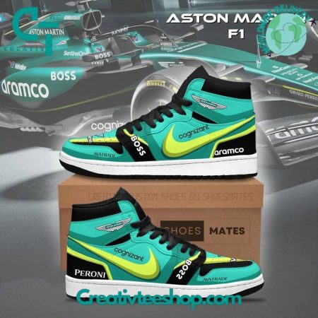 Aston Martin F1  AJ1 High Sneakers Shoes For Men And Women