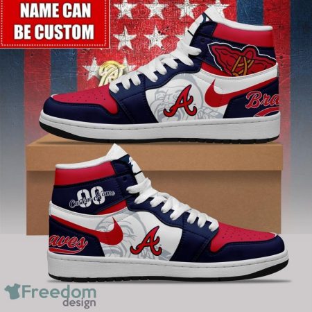 Atlanta Braves AJ1 High Sneakers Shoes For Men And Women