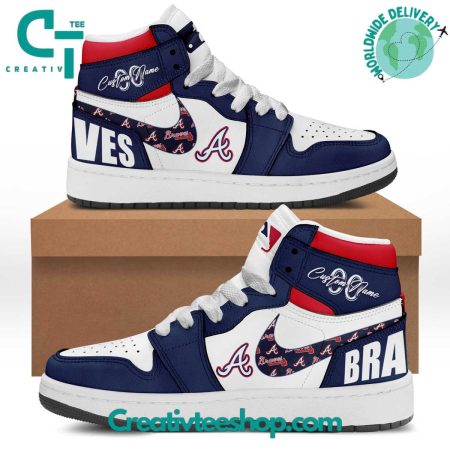 Atlanta Braves AJ1 High Sneakers Shoes For Men And Women