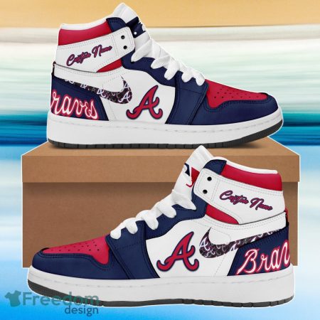 Atlanta Braves AJ1 High Sneakers Shoes For Men And Women