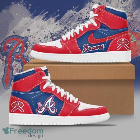 Atlanta Braves AJ1 High Sneakers Shoes For Men And Women