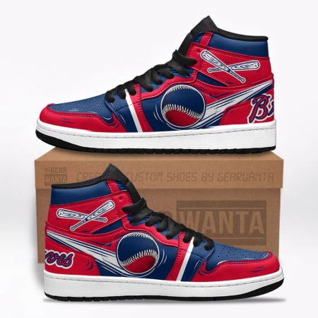 Atlanta Braves AJ1 High Sneakers Shoes For Men And Women