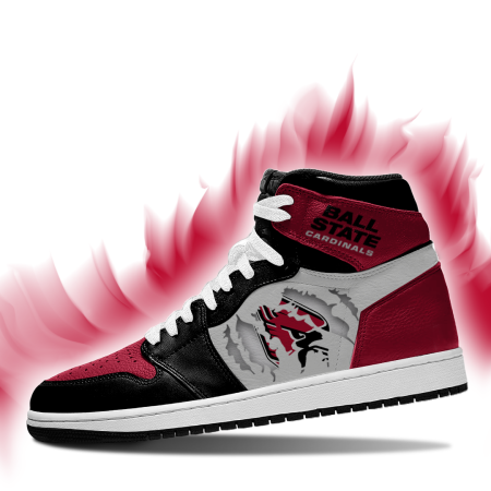 Ball State Cardinals AJ1 High Sneakers Shoes For Men And Women