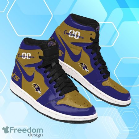 Baltimore Ravens AJ1 High Sneakers Shoes For Men And Women