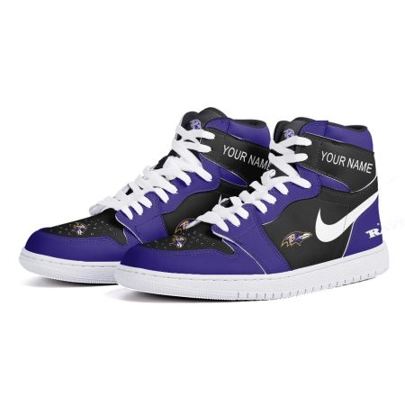 Baltimore Ravens AJ1 High Sneakers Shoes For Men And Women