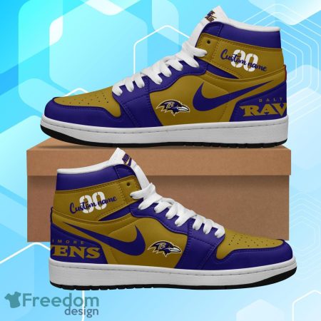 Baltimore Ravens AJ1 High Sneakers Shoes For Men And Women
