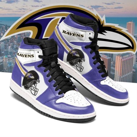 Baltimore Ravens AJ1 High Sneakers Shoes For Men And Women