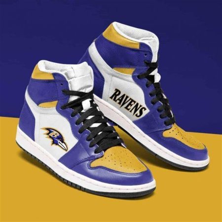 Baltimore Ravens AJ1 High Sneakers Shoes For Men And Women