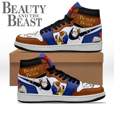 Beauty and the Beast AJ1 High Sneakers Shoes For Men And Women