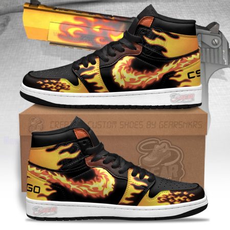 Blaze Desert Eagle Counter Strike Skins AJ1 High Sneakers Shoes For Men And Women