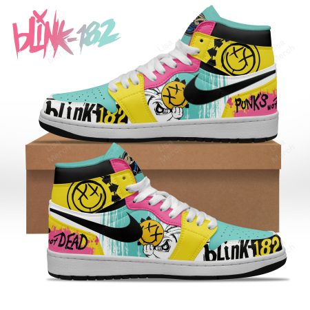 Blink 182 AJ1 High Sneakers Shoes For Men And Women