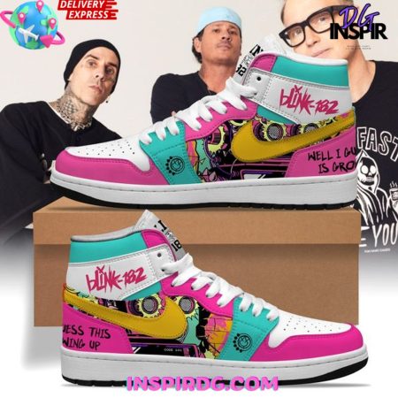 Blink-182 AJ1 High Sneakers Shoes For Men And Women