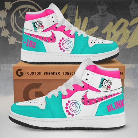 Blink 182 AJ1 High Sneakers Shoes For Men And Women