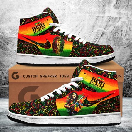 Bob Marley AJ1 High Sneakers Shoes For Men And Women