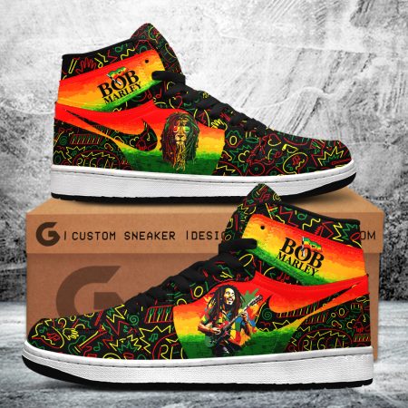 Bob Marley AJ1 High Sneakers Shoes For Men And Women