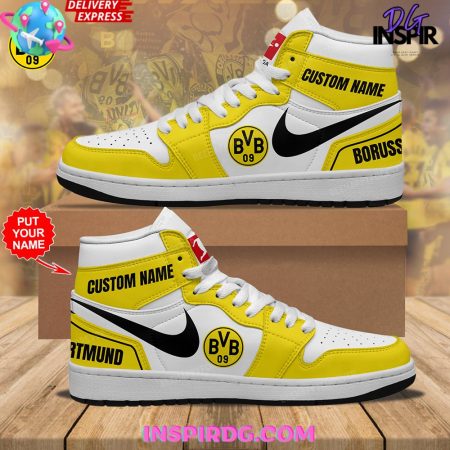Borussia Dortmund AJ1 High Sneakers Shoes For Men And Women