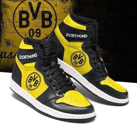 Borussia Dortmund Bundesliga  AJ1 High Sneakers Shoes For Men And Women