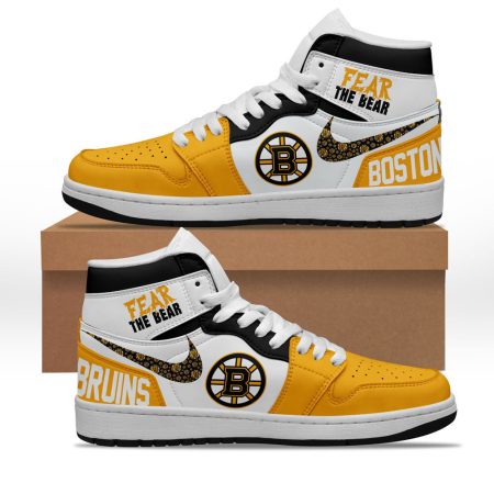 Boston Bruins AJ1 High Sneakers Shoes For Men And Women