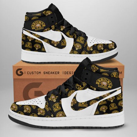 Boston Bruins AJ1 High Sneakers Shoes For Men And Women