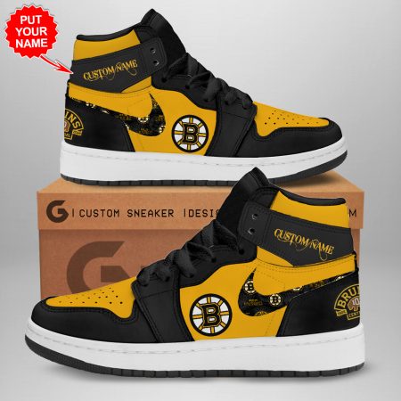Boston Bruins AJ1 High Sneakers Shoes For Men And Women