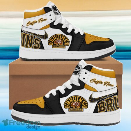 Boston Bruins AJ1 High Sneakers Shoes For Men And Women