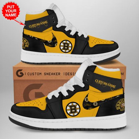 Boston Bruins AJ1 High Sneakers Shoes For Men And Women