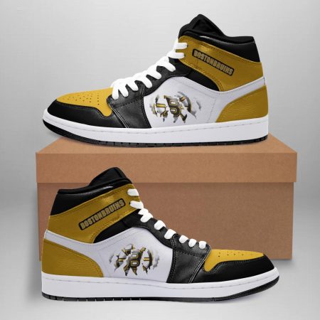 Boston Bruins AJ1 High Sneakers Shoes For Men And Women
